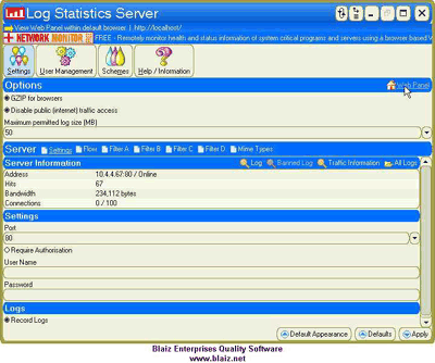 Log Statistics Server