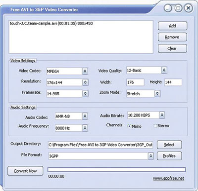 Free AVI to 3GP Converter 3.0