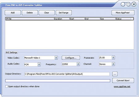 Free RM to AVI Converter Splitter 2.0
