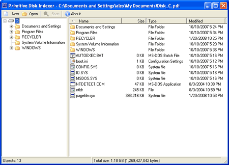 Primitive Disk Indexer 1.14