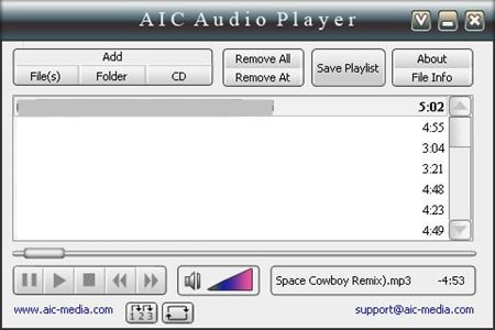 Free Audio Player - AIC Audio Player 1.4.2.105
