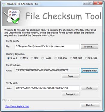 KRyLack File Checksum Tool 1.04