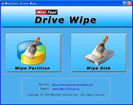 Free Disk Wipe - MiniTool Drive Wipe 5.0