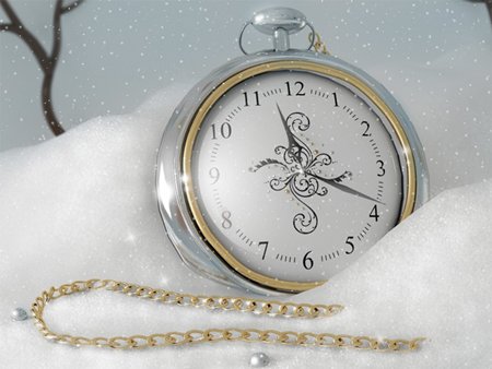 7art Silver Snow Clock Screensaver 2.9