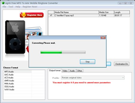 Free MP3 To Amr Mobile Converter 4.0