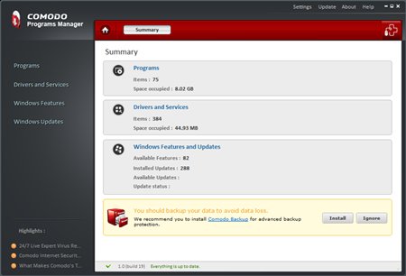 Comodo Programs Manager 1.2.188360.106