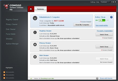 Comodo System Utilities Portable 32bit 4.0