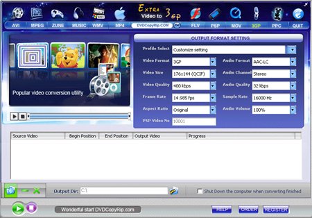 Extra Video to 3GP Converter Free 7.13