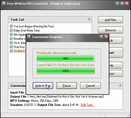 Free WMA to MP3 Converter 1.16