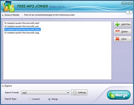 Free WMA WAV MP3 Joiner 3.7.7