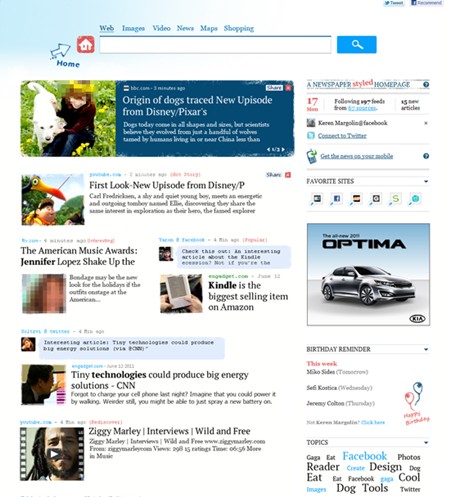 Genieo - A Newspaper Styled Homepage