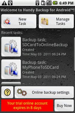 Free Handy Backup for Android 1.7