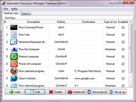 Keyboard Shortcuts Manager 1.9