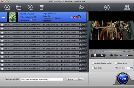 Free DVD to YouTube Converter Mac 4.1.0