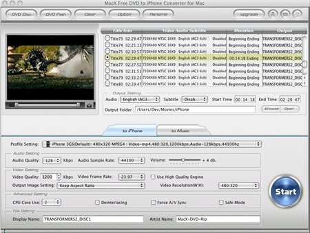 Free DVD to iPhone Converter for Mac 2.0.2