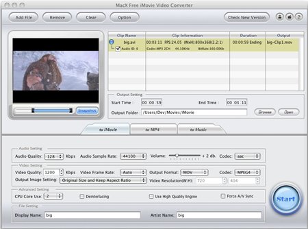 MacX Free iMovie Video Converter 4.0.1