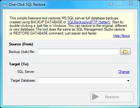 One-Click SQL Restore 2.1