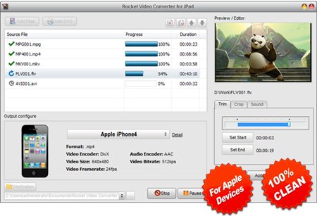 Free Video Converter for iPad 2.0.4.6